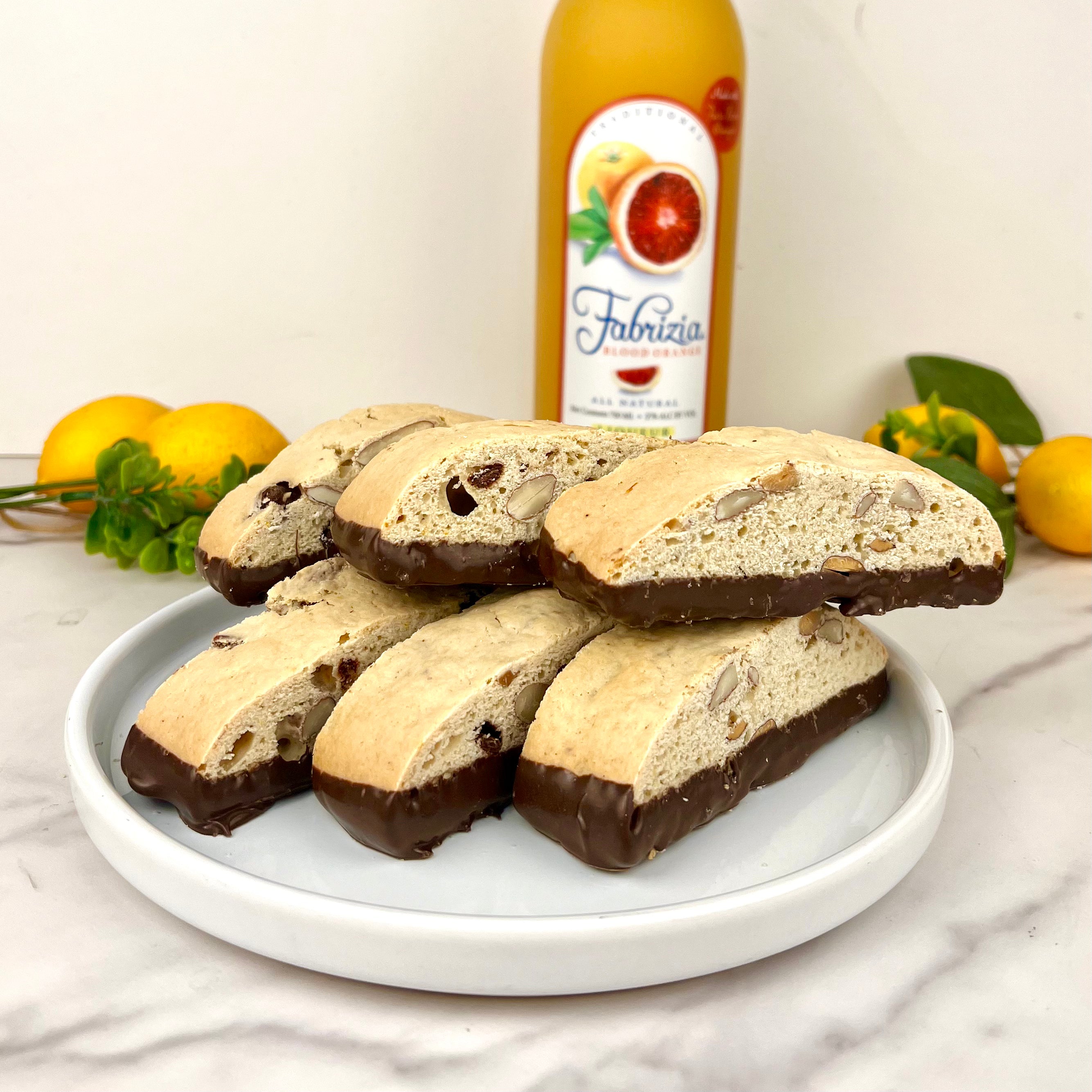 Blood Orange Chocolate-Dipped Biscotti