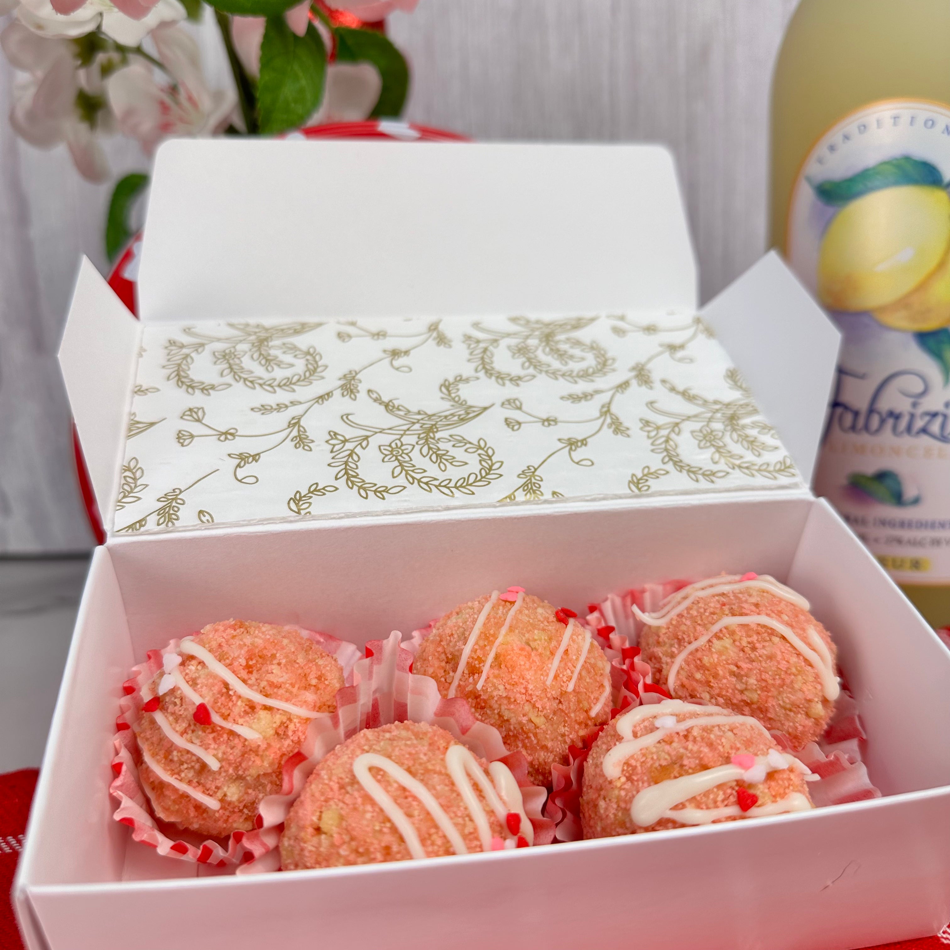 Valentines Limoncello Strawberry Cookie Truffles